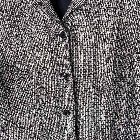 M.I.C. Studio Black White Silk Tweed Jacket Blazer Womens Size 14 - Picture 4 of 8